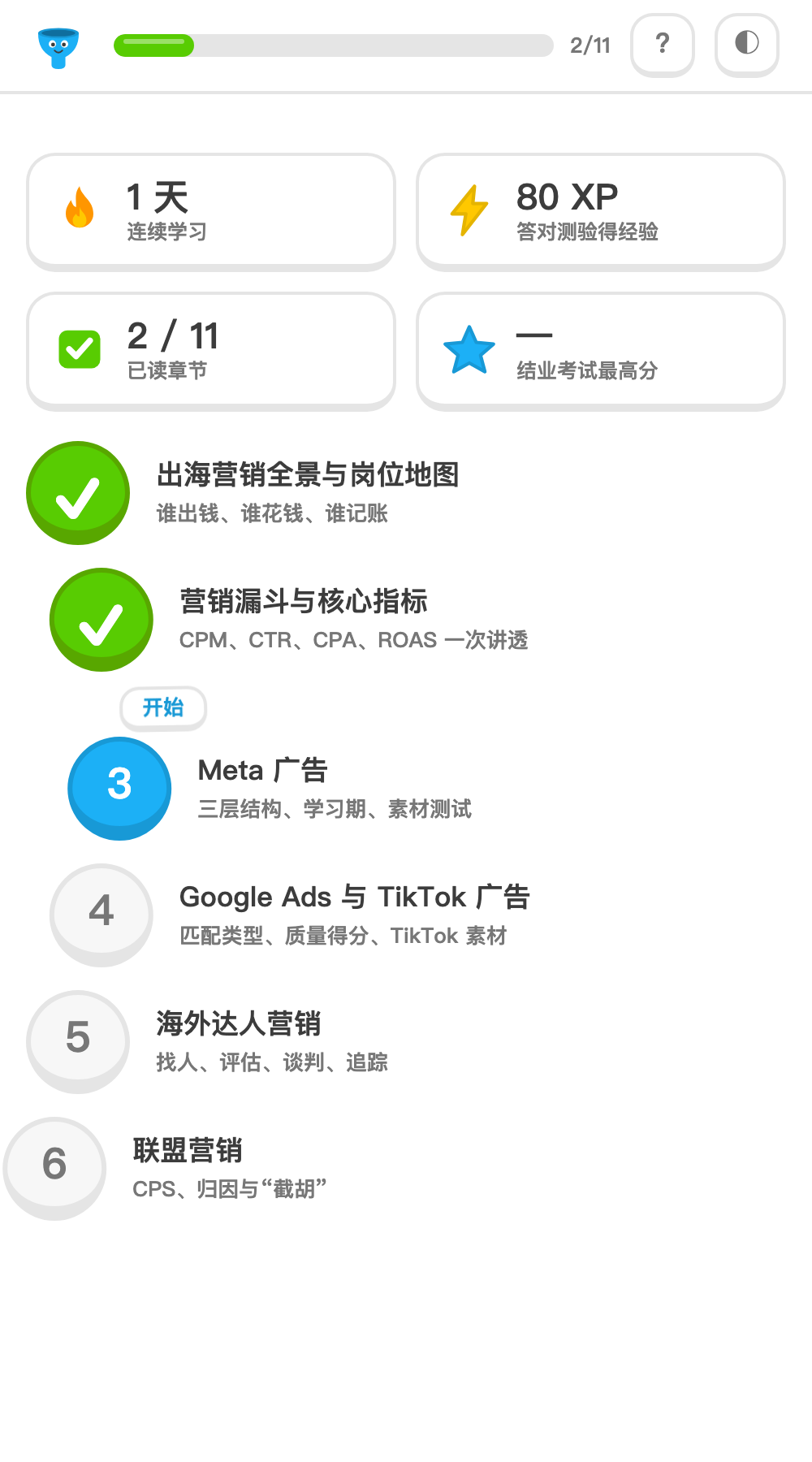 课程地图界面